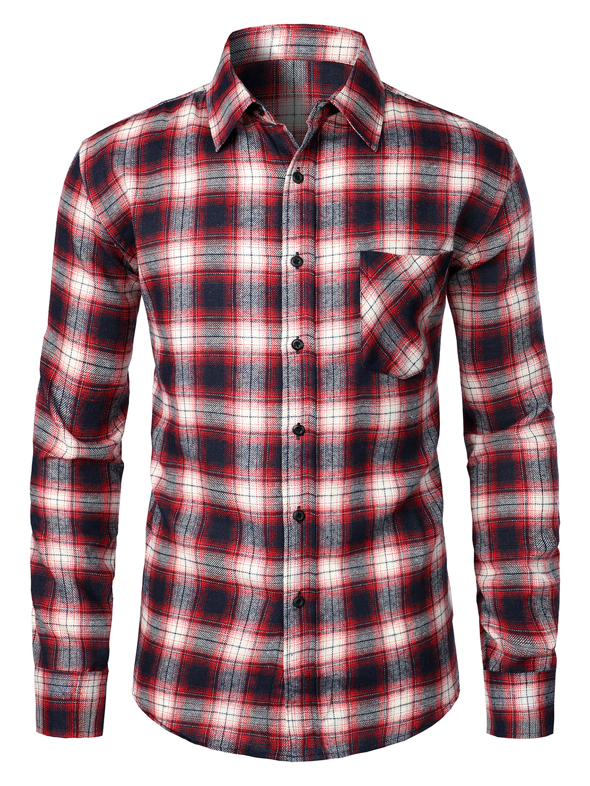Chemise coupe classique en flanelle à carreaux