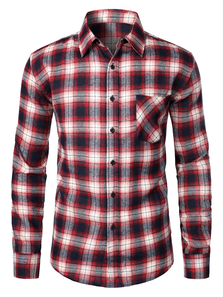 Chemise coupe classique en flanelle à carreaux
