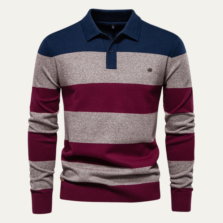 Le Pull Polo en Coton à Rayures pour Hommes Latina