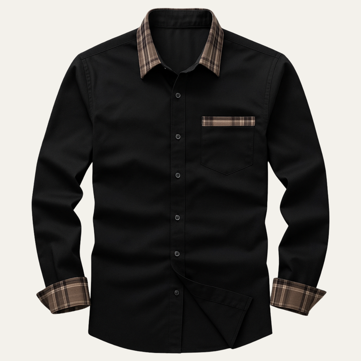 La Chemise Décontractée à Boutons pour Hommes Amelia avec Col et Manches en Carreaux