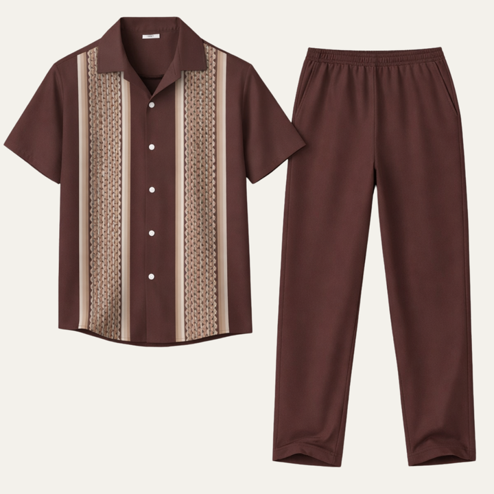Le Costume Léger Rayé 2 Pièces pour Hommes Cortona – Chemise et Pantalon