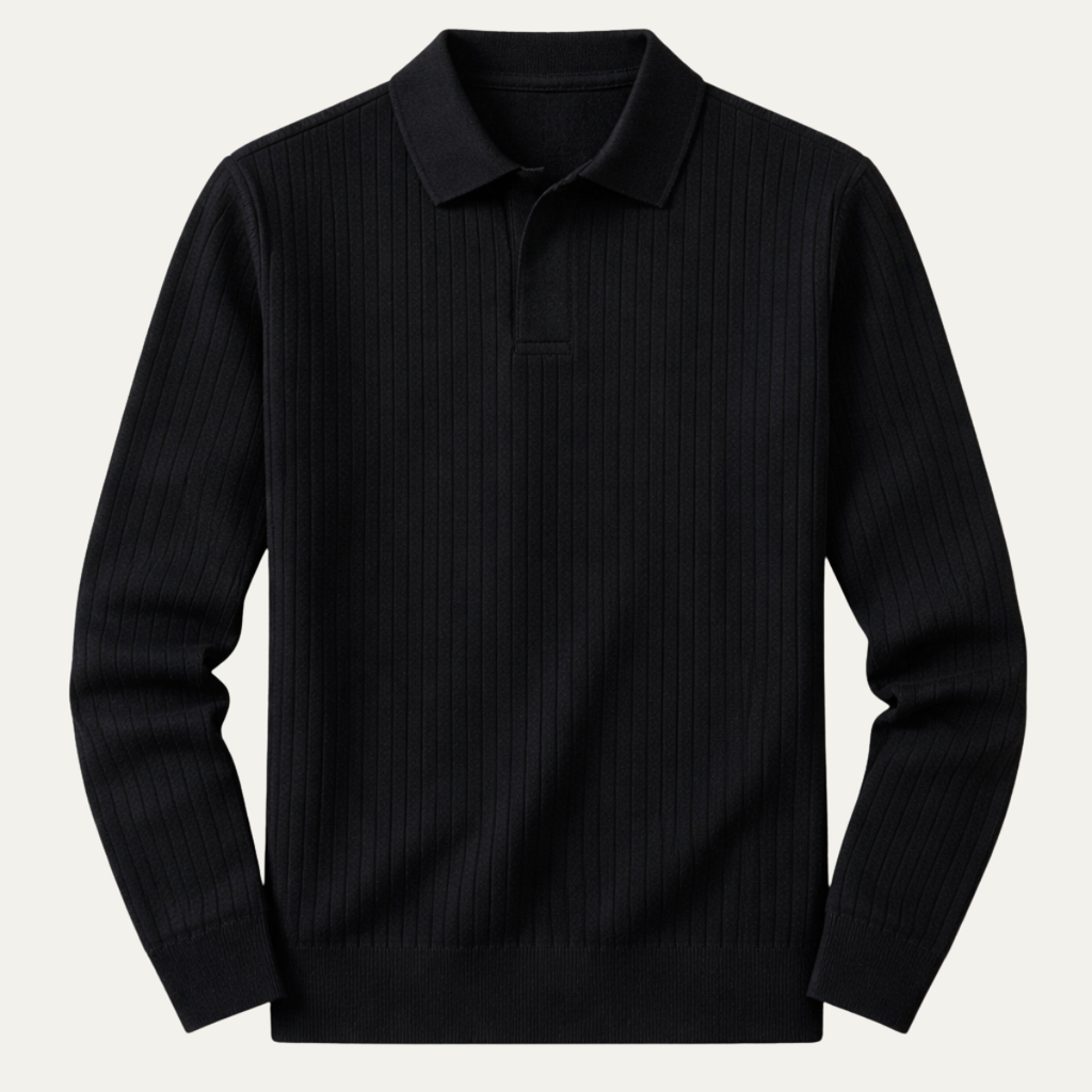 Le Polo à Manches Longues en Tricot Côtelé pour Hommes Ironcrest Hill
