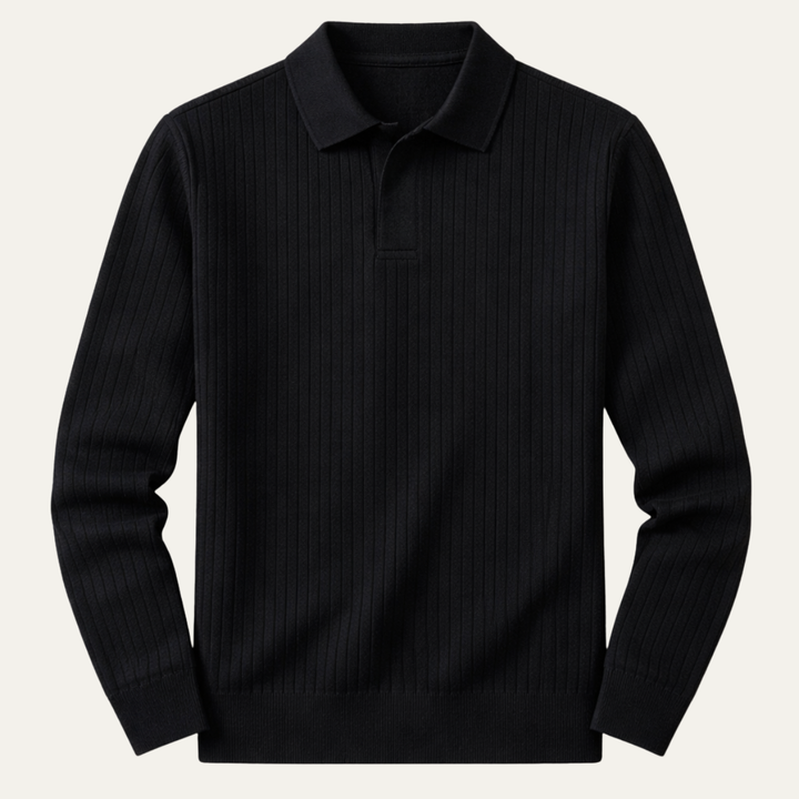 Le Polo à Manches Longues en Tricot Côtelé pour Hommes Ironcrest Hill