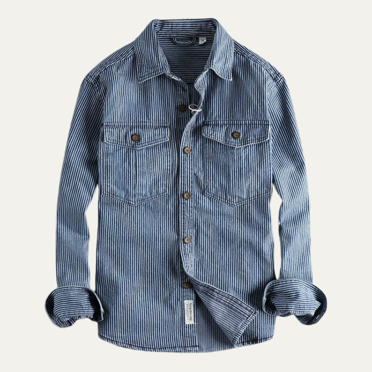 La Veste Chemise en Denim Vintage Rayée pour Homme Ridgepark