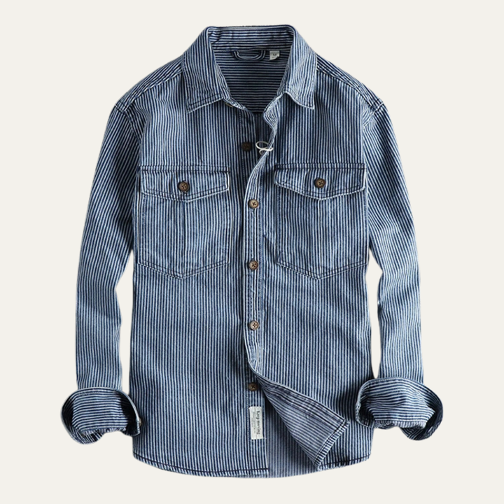 La Veste Chemise en Denim Vintage Rayée pour Homme Ridgepark