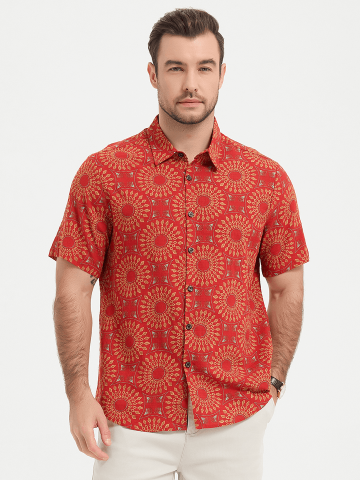 Chemise à manches courtes rétro boutonnée d&