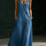 Vera | Robe longue en denim avec boutons