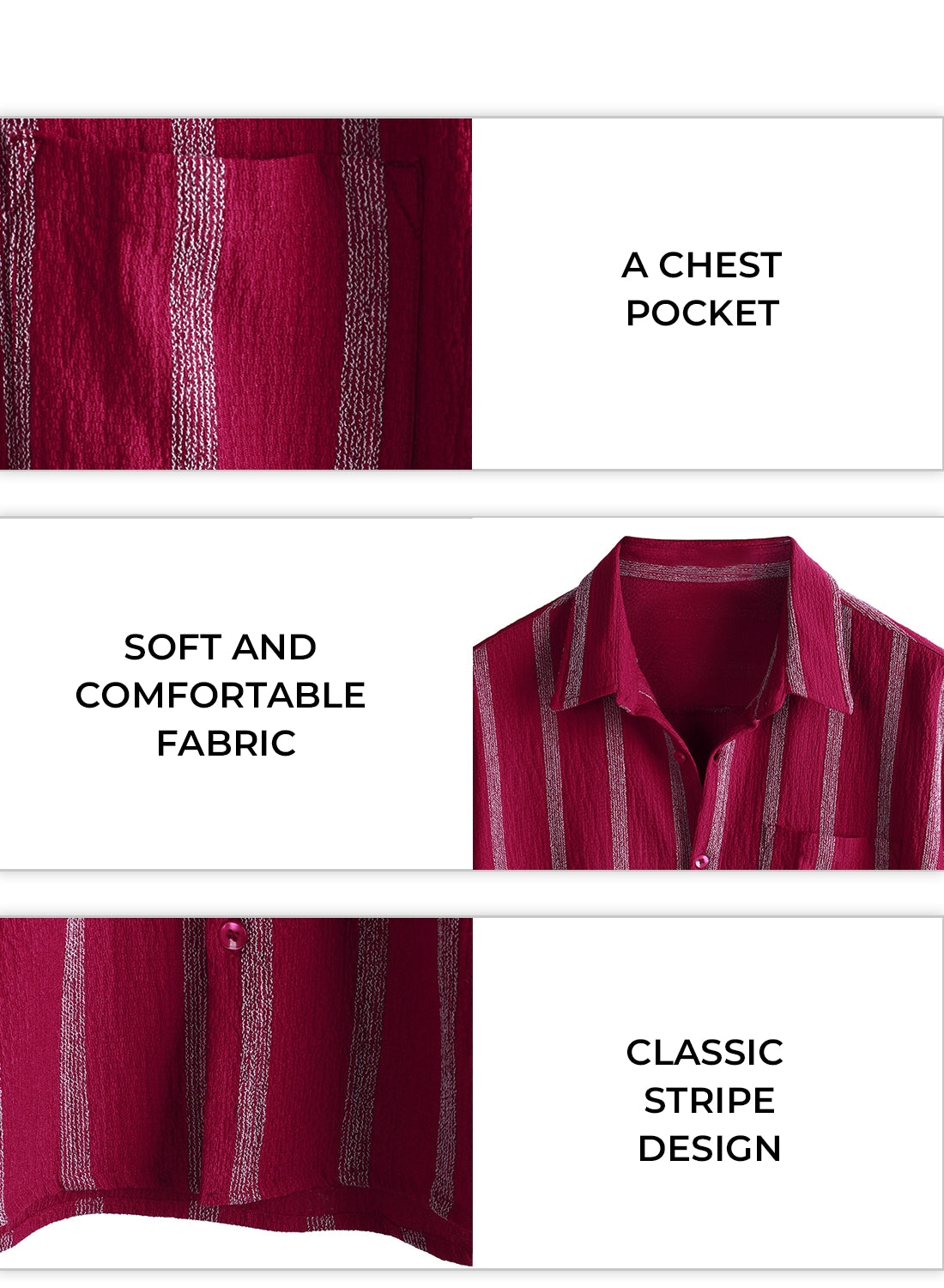 Chemise Hawaïenne Vintage d'Été pour Homme avec Rayures et Boutons sur la Poitrine