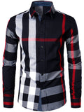 Chemise à manches longues coupe classique en carreaux pur coton