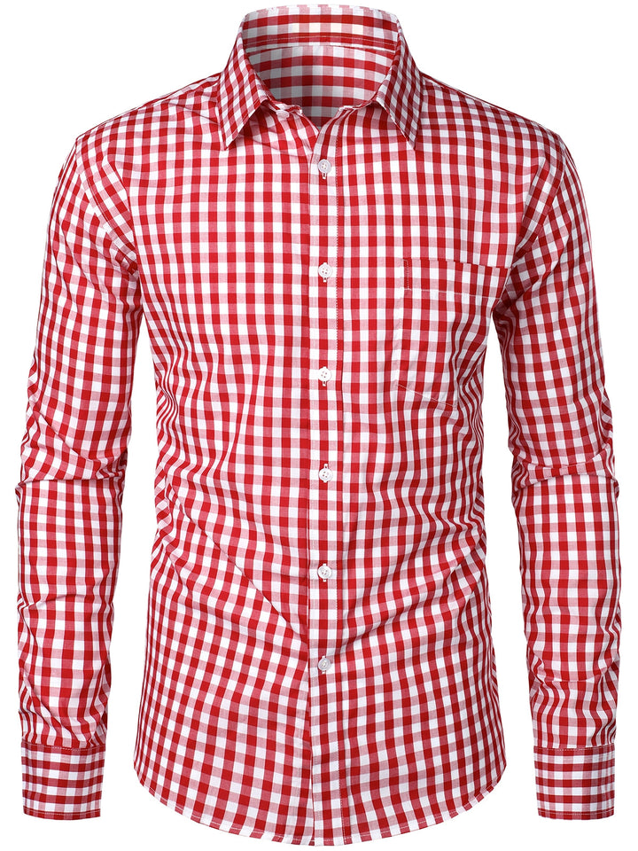 Chemise coupe classique en coton à carreaux