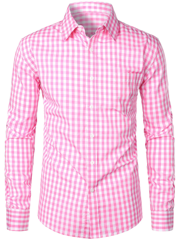 Chemise coupe classique en coton à carreaux