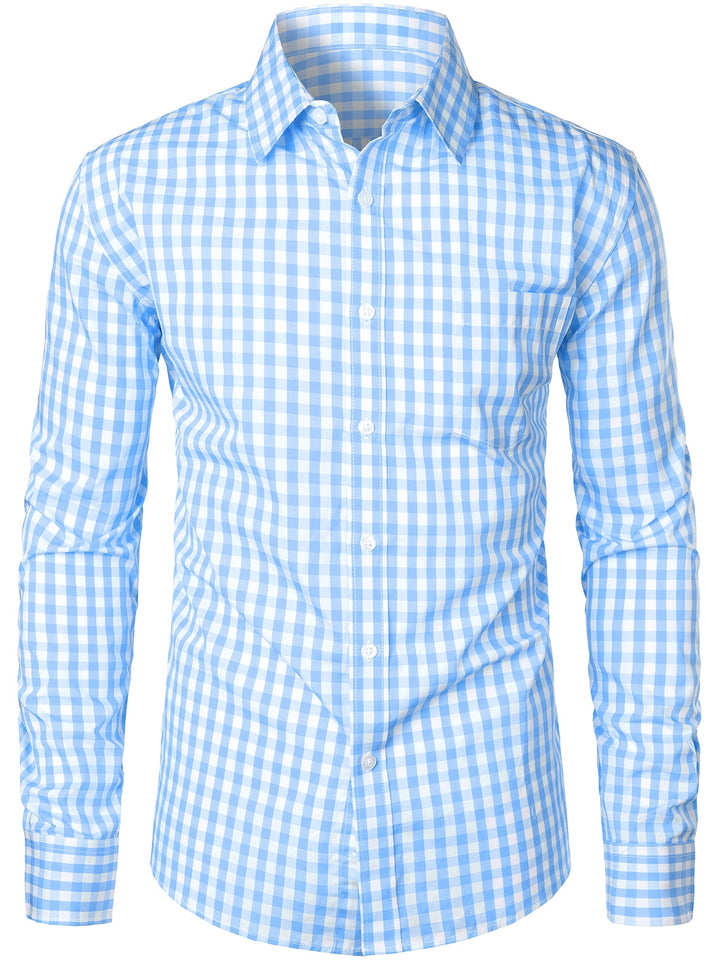 Chemise coupe classique en coton à carreaux