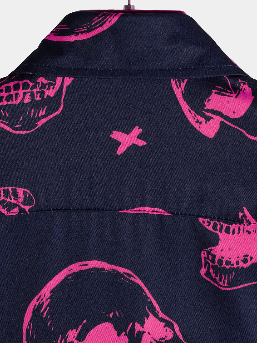 Chemise hawaïenne Aloha à manches courtes pour hommes, imprimé tête de mort rose, bouton graphique artistique