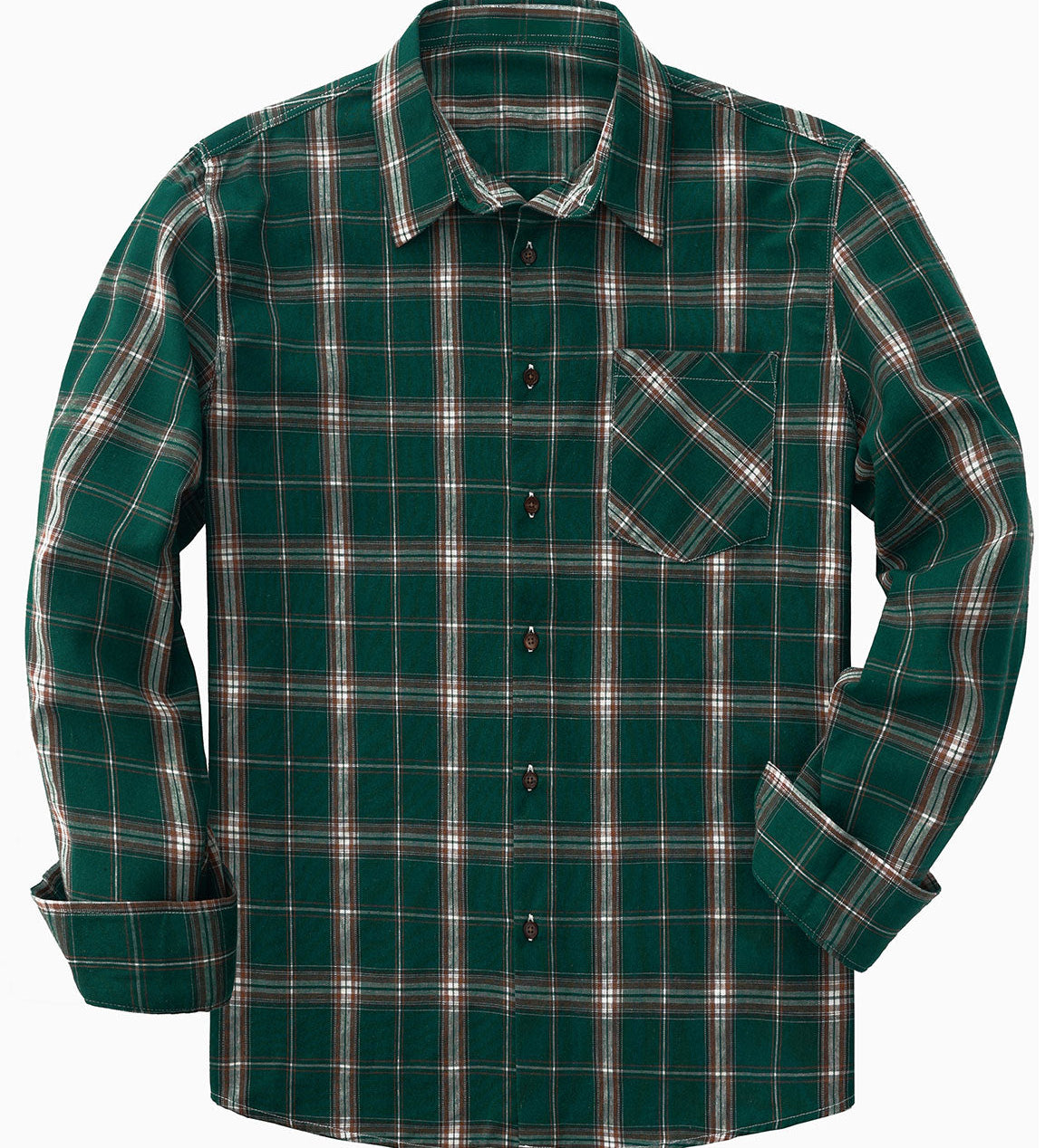 Chemise à manches longues à carreaux décontractée pour hommes avec poche rétro
