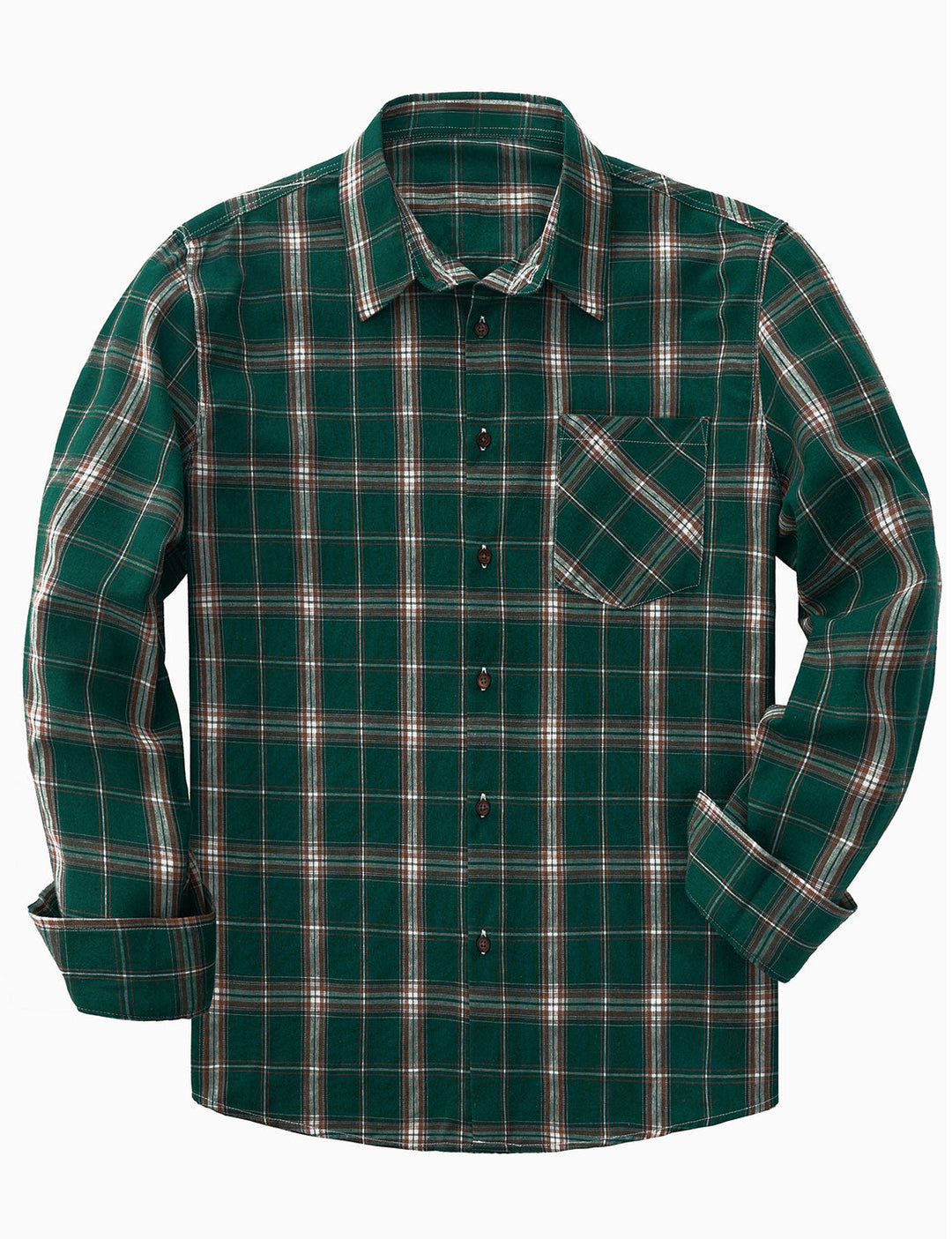 Chemise à manches longues à carreaux décontractée pour hommes avec poche rétro