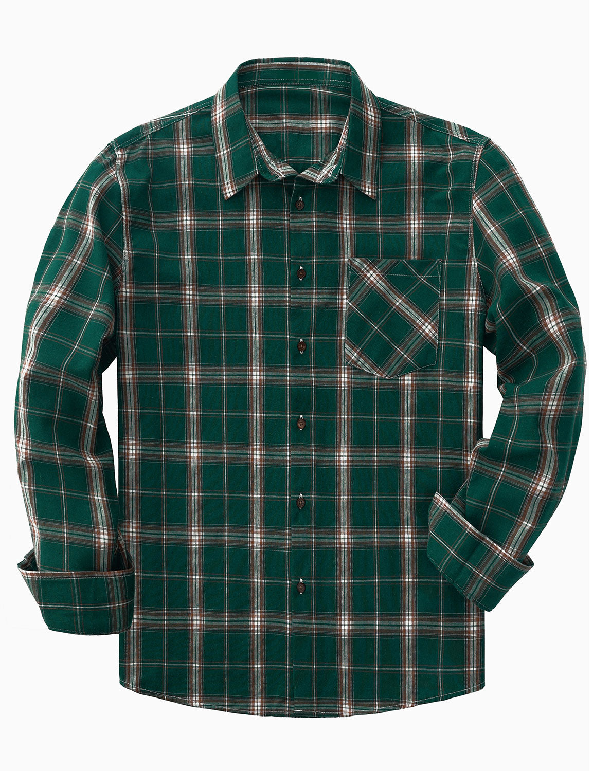 Chemise à manches longues à carreaux décontractée pour hommes avec poche rétro