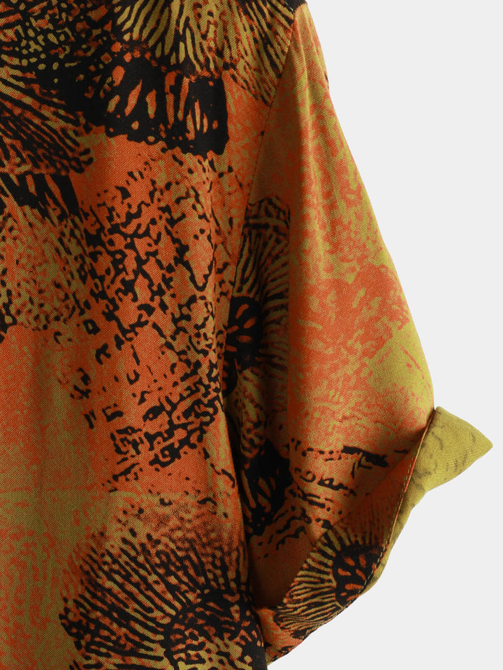 Chemise hawaïenne à manches courtes et à imprimé floral rétro pour homme