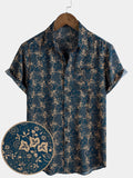 Chemise d'été à imprimé rétro pour homme avec poche