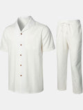 Ensemble chemise et pantalon Guayabera cubains décontractés pour homme, ensemble d'été