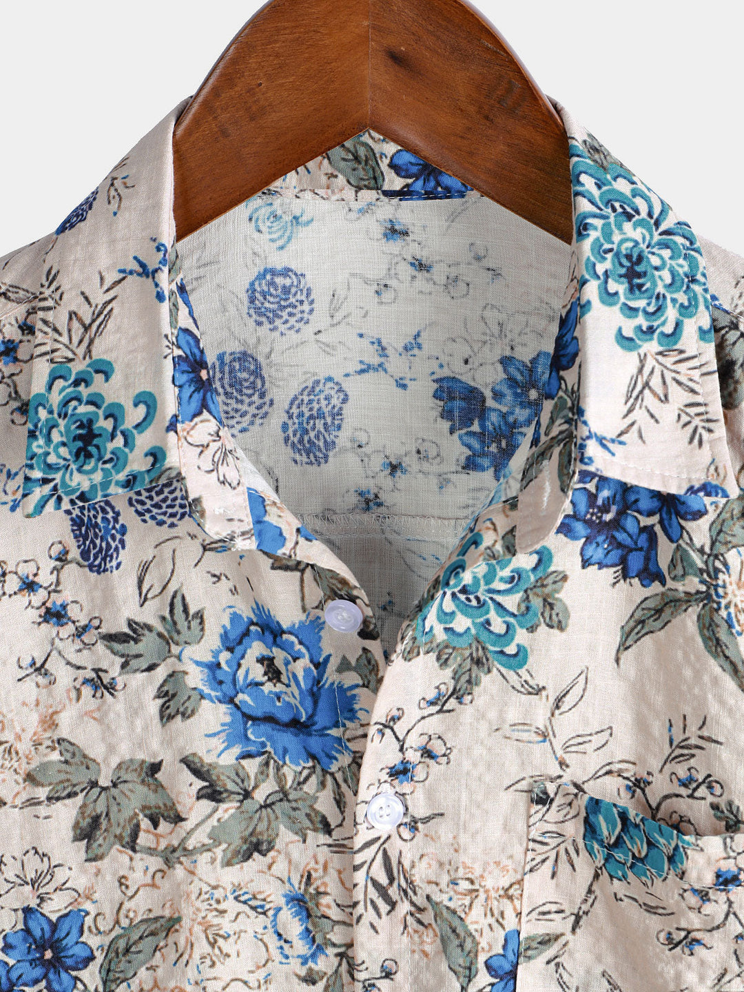 Chemise à manches courtes à imprimé floral rétro pour homme