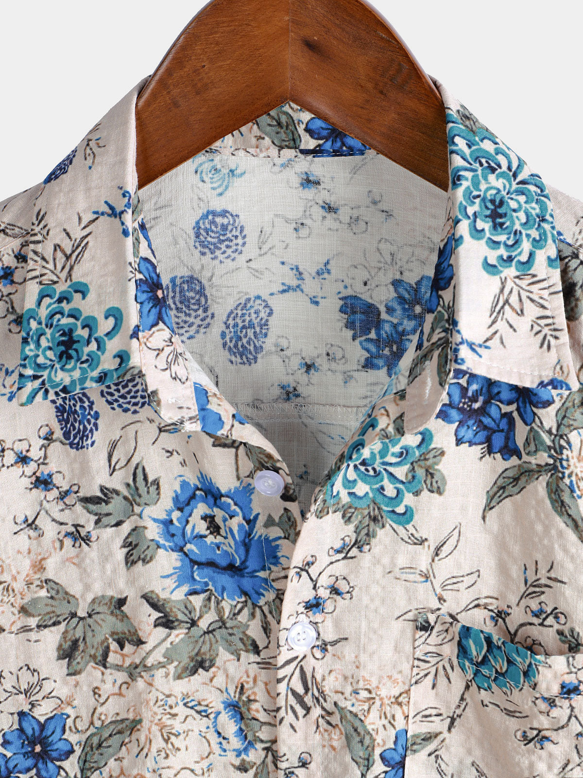 Chemise à manches courtes à imprimé floral rétro pour homme