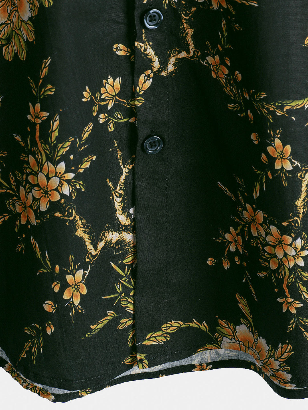 Chemise à manches courtes en coton à motif floral pour homme