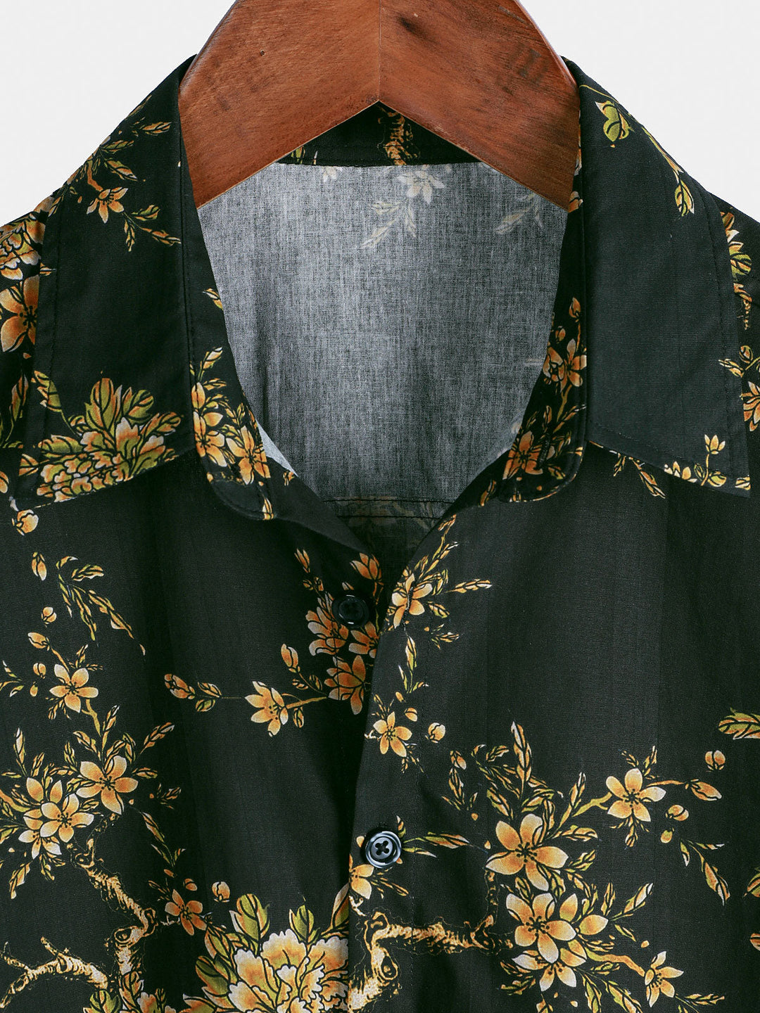 Chemise à manches courtes en coton à motif floral pour homme
