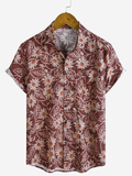 Chemise à manches courtes à imprimé marguerites rétro pour homme