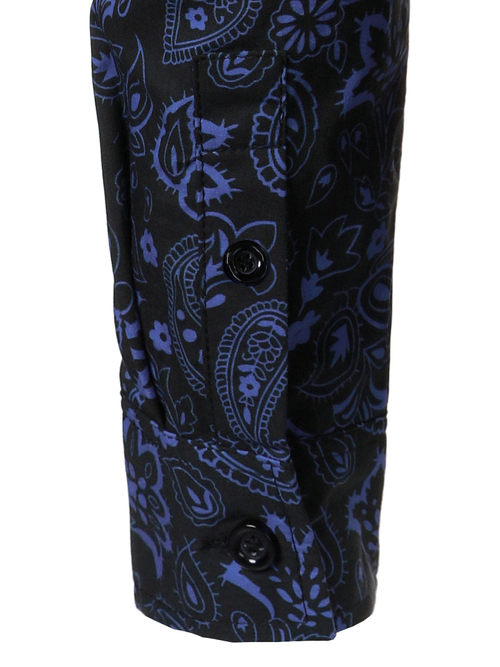 Chemise à manches longues en coton à imprimé cachemire pour homme