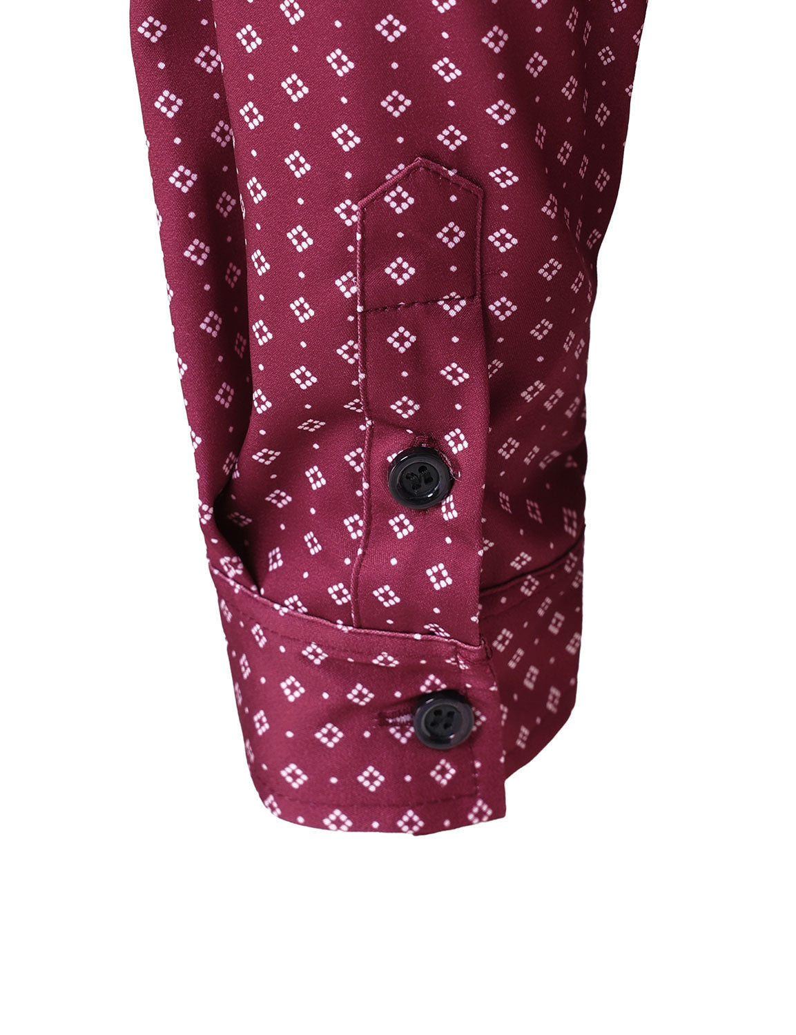 Chemise à manches longues rouge à imprimé géométrique rétro pour homme