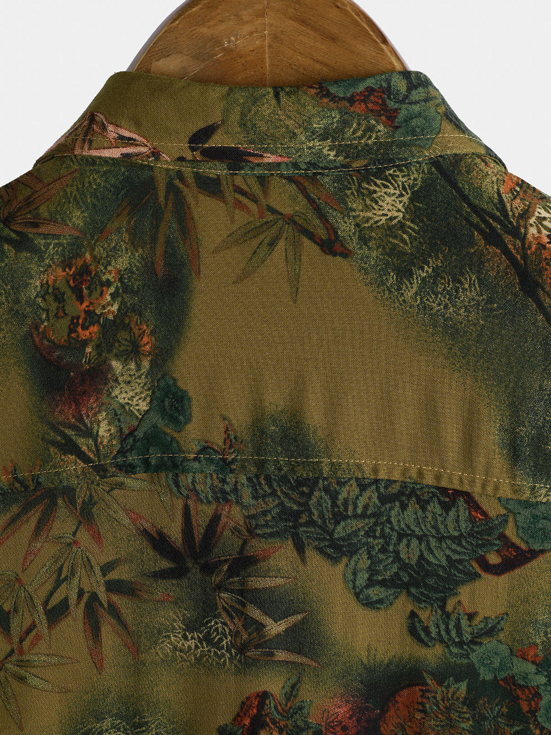 Chemise Homme de Vacances à Manches Courtes en Rayonne avec Imprimé Paysage Botanique