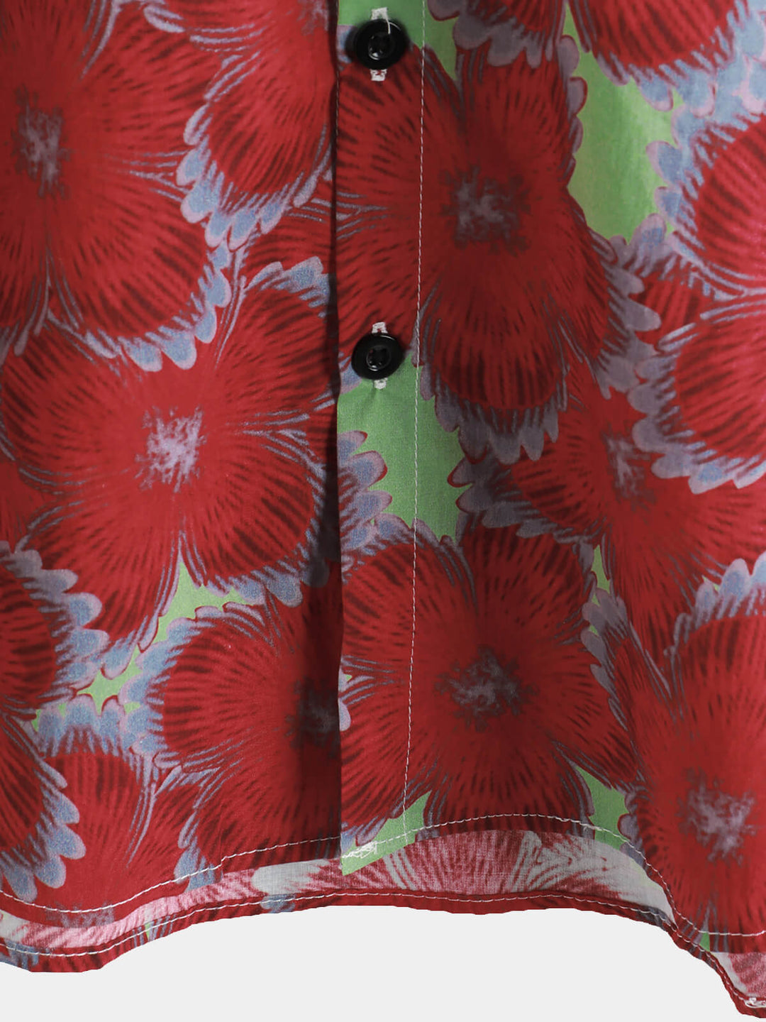 Chemises hawaïennes à manches courtes et boutons pour hommes, 100% coton, motif floral rouge, pour la plage et l&