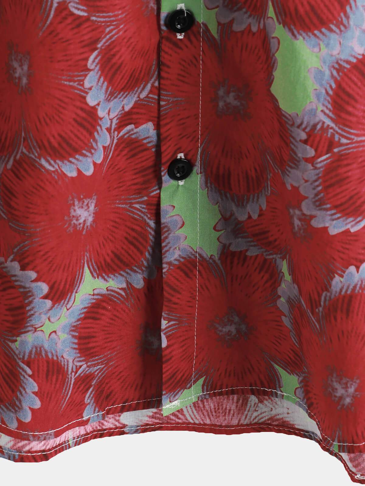 Chemises hawaïennes à manches courtes et boutons pour hommes, 100% coton, motif floral rouge, pour la plage et l'été