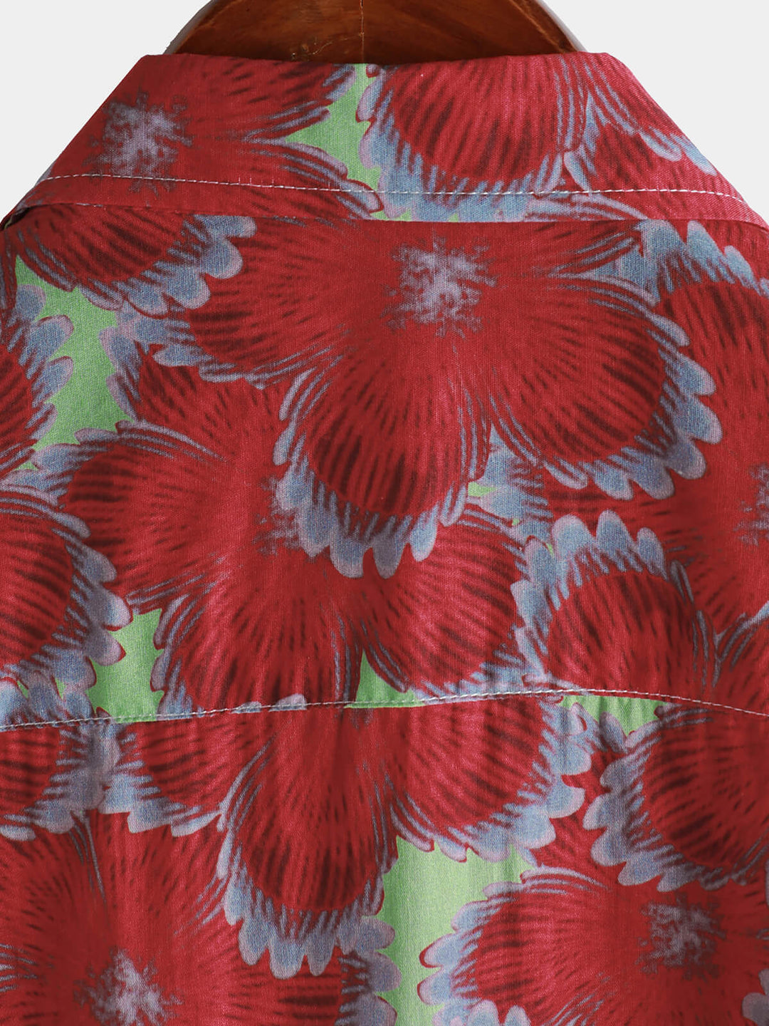 Chemises hawaïennes à manches courtes et boutons pour hommes, 100% coton, motif floral rouge, pour la plage et l&
