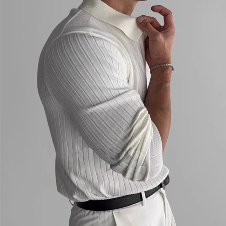 Le Polo en Tricot Jacquard à Col V pour Hommes Verona
