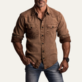 La chemise de travail en denim vintage lavé pour hommes Belleford