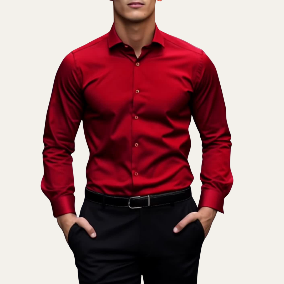 La Chemise de Costume à Manches Longues Ajustée en Stretch Pordenone pour Homme