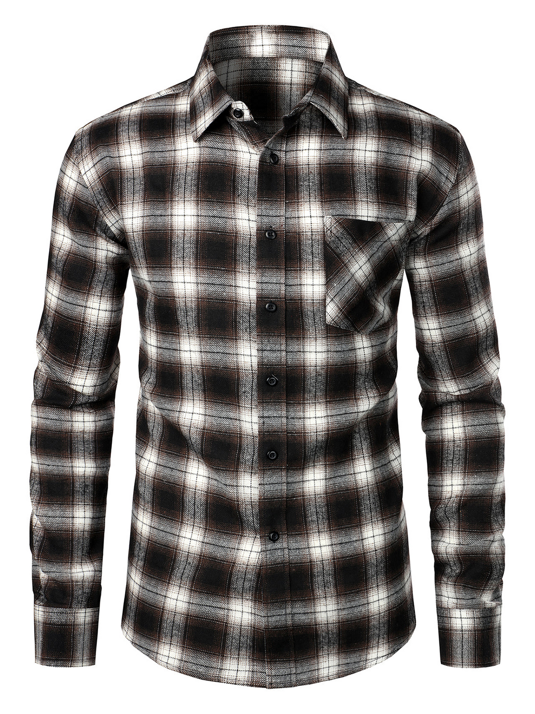 Chemise coupe classique en flanelle à carreaux