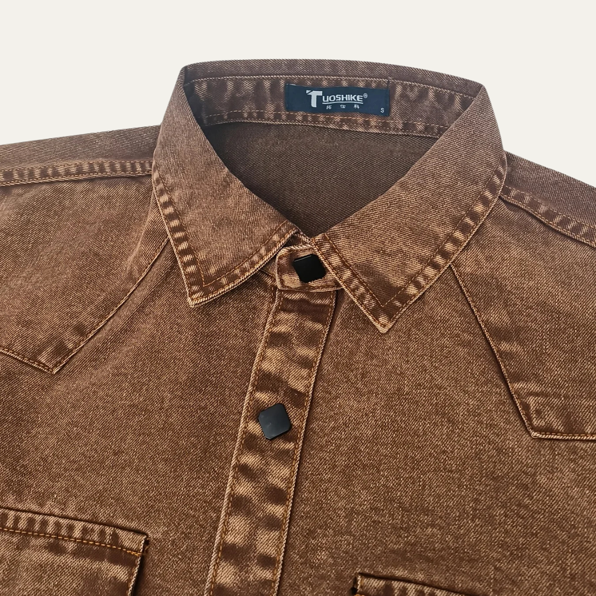 La chemise de travail en denim vintage lavé pour hommes Belleford