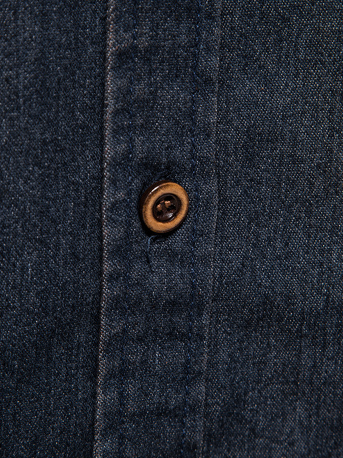 Chemise à manches longues décontractée en coton vintage avec poche en denim pour hommes