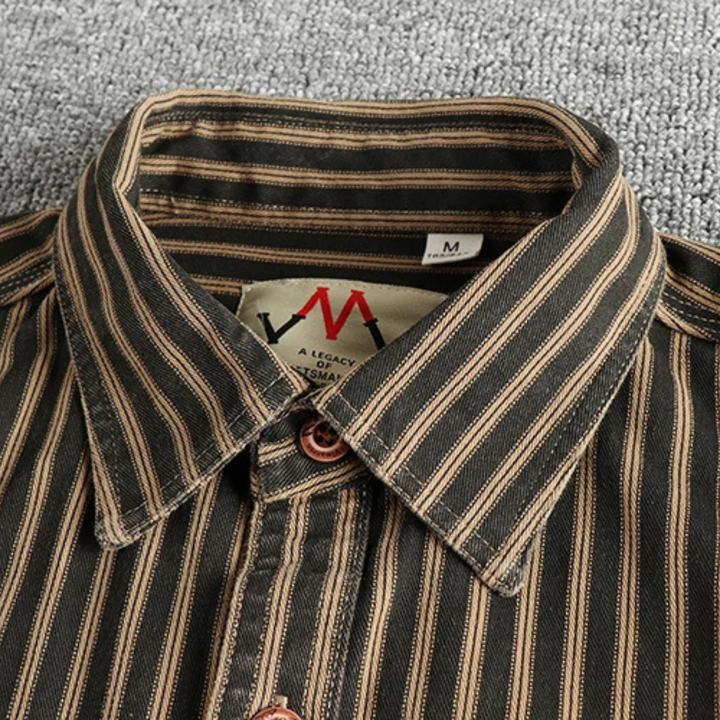 La chemise à boutons rayée rétro décontractée pour homme Stratford Hill