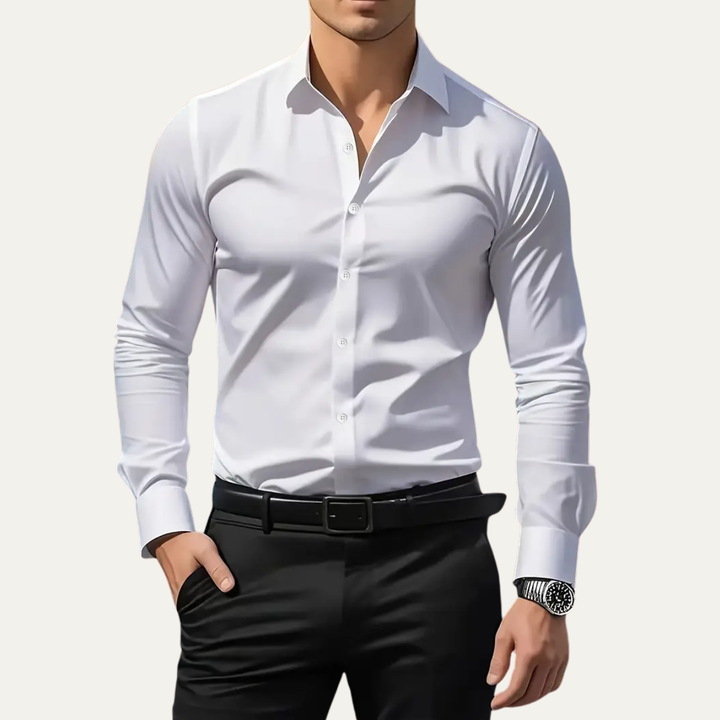 La Chemise de Costume à Manches Longues Ajustée en Stretch Pordenone pour Homme