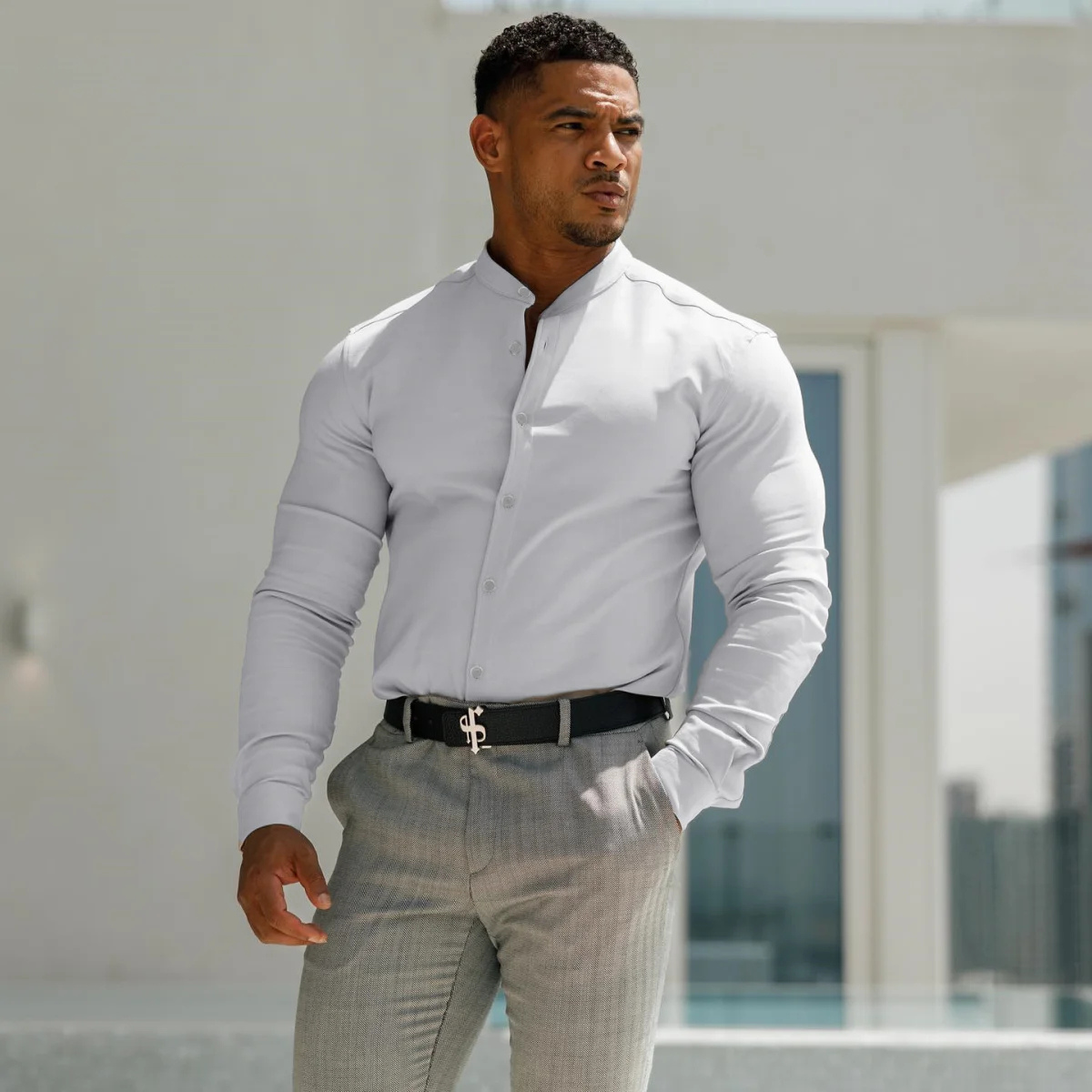 La chemise pour homme à col montant ajustée Willowgate