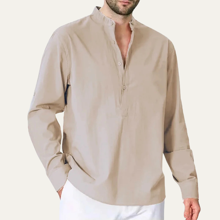 La chemise décontractée à poches doubles en coton et lin pour homme Windgate