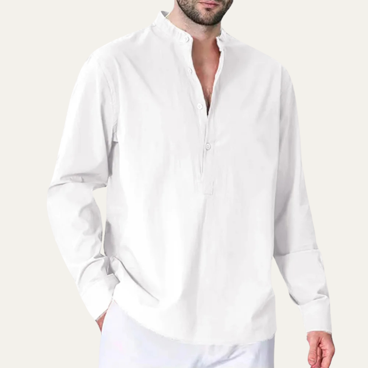 La chemise décontractée à poches doubles en coton et lin pour homme Windgate