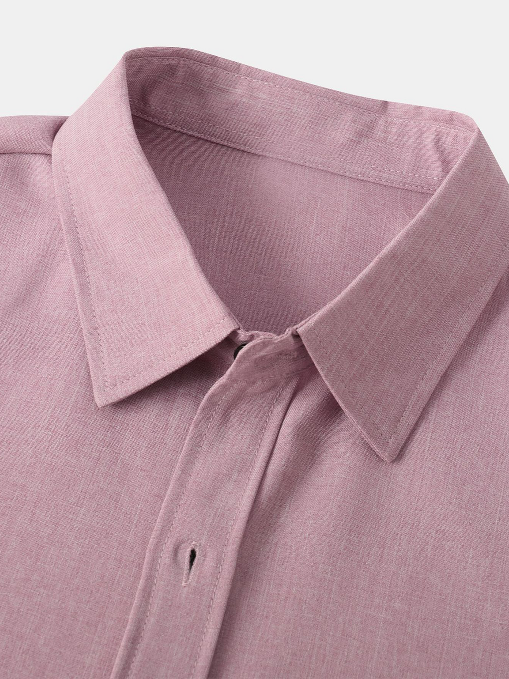 Chemise à manches courtes décontractée boutonnée en coton de couleur unie respirante pour hommes