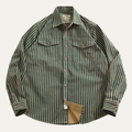 La chemise en denim à rayures verticales nostalgique pour homme Willowfall
