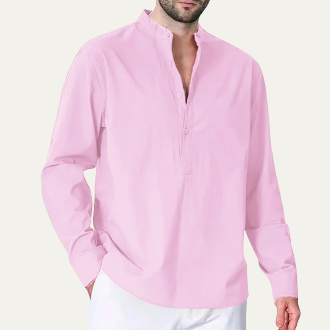 La chemise décontractée à poches doubles en coton et lin pour homme Windgate