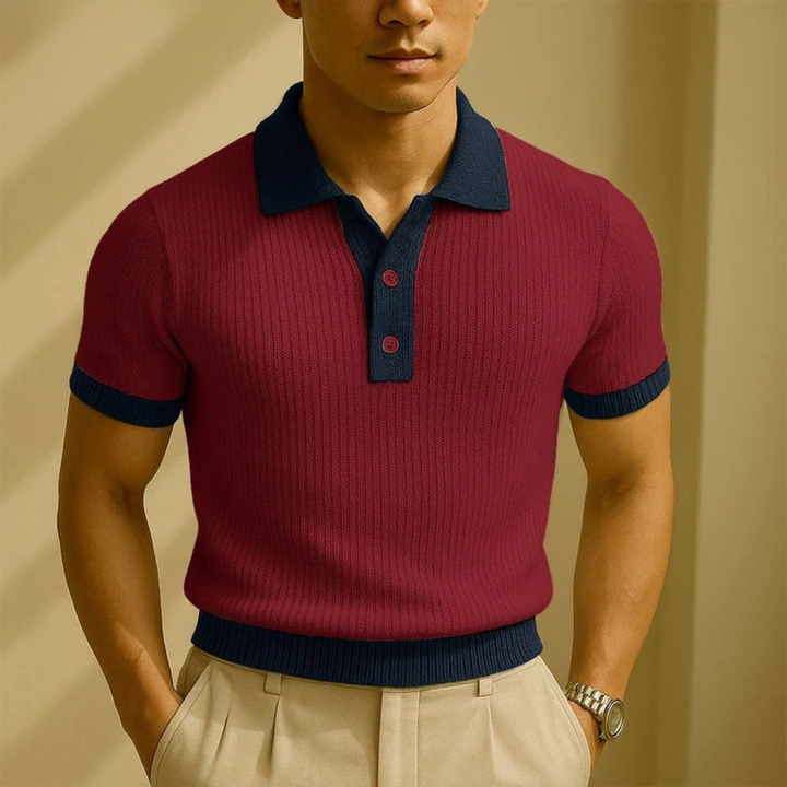 Le Polo T-Shirt en Tricot Patchwork pour Homme Monferrato