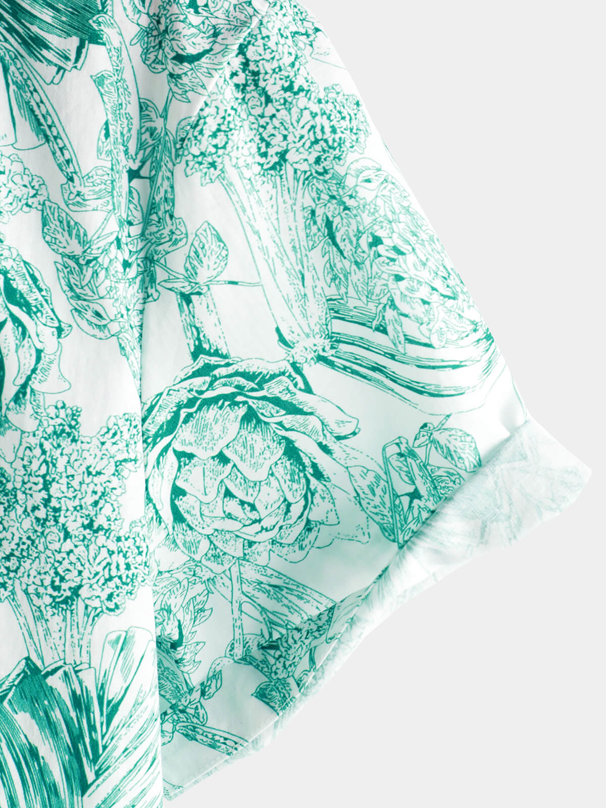 Chemises hawaïennes à manches courtes et boutons pour hommes, 100% coton, motif floral vert